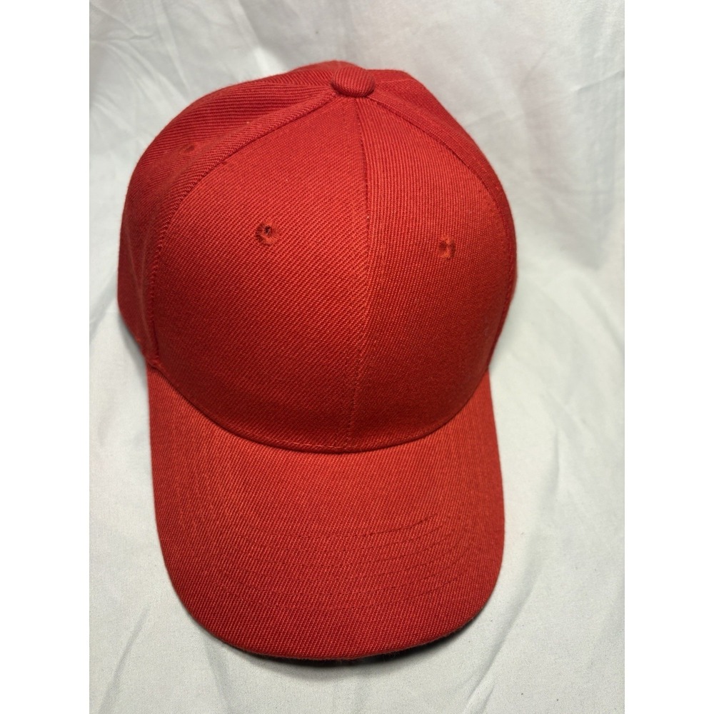Red Adjustable Men's Baseball Cap Solid Casual One Size Summer Fall Spring